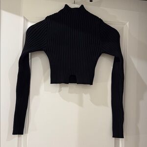 Edikted Bonnie Black Ribbed Turtleneck Sweater XS/S